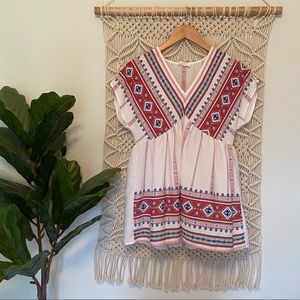 Embroidery Style Print Boho Blouse